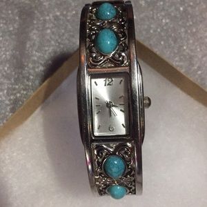 Ladies Faux turquoise watch